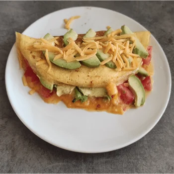 omelette avocat tomate mozarella