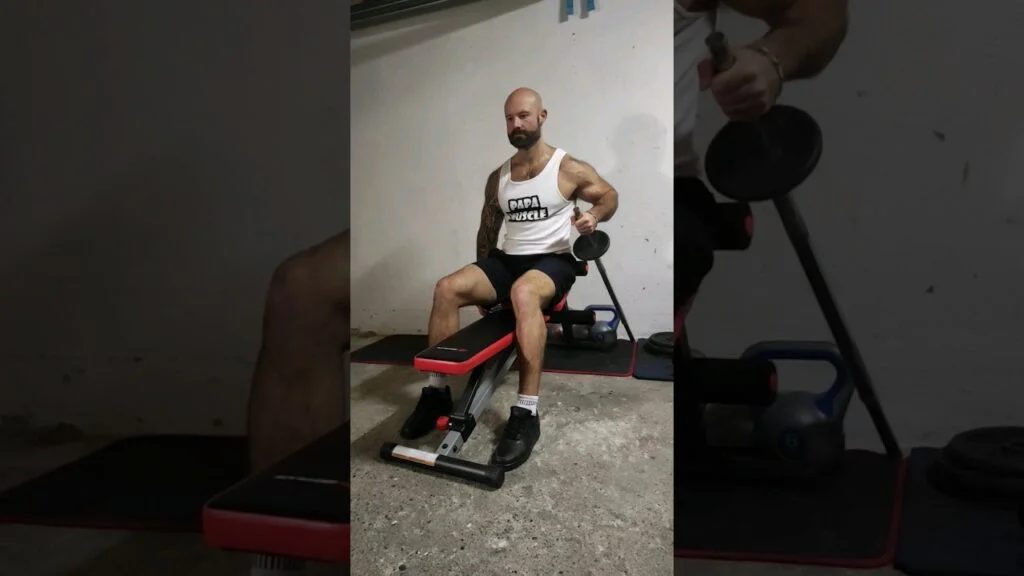 Curl biceps prise marteau assis landmine (seated landmine hammer curl)