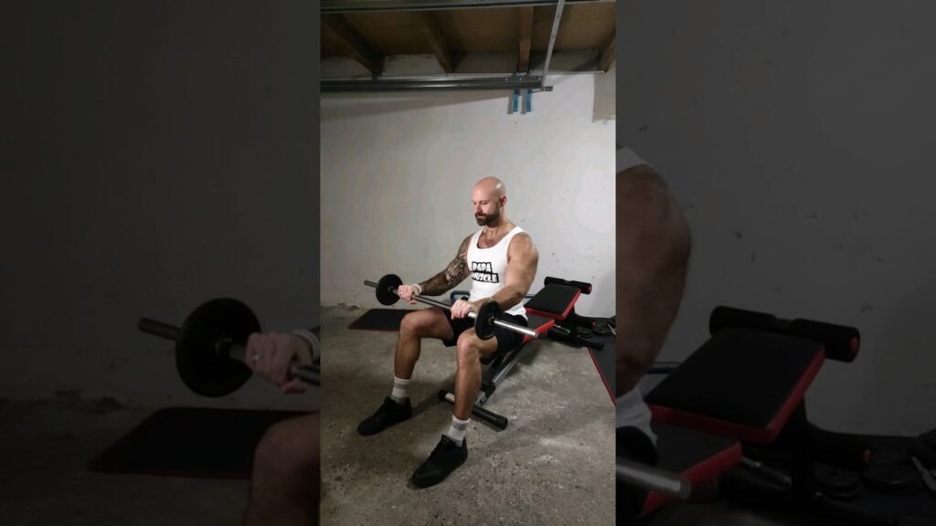Curl inversé assis barre (seated barbell reverse curl)