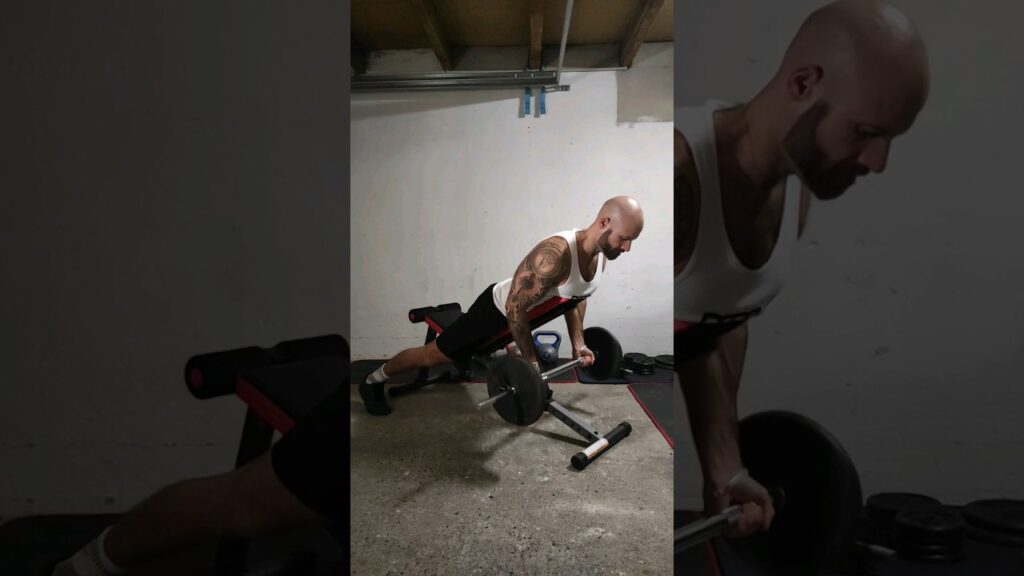 Rowing inclinÃ© barre supination (underhand incline barbell row)