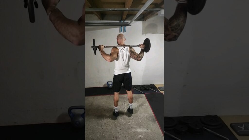 Extension mollet debout barre (standing barbell calf raise)