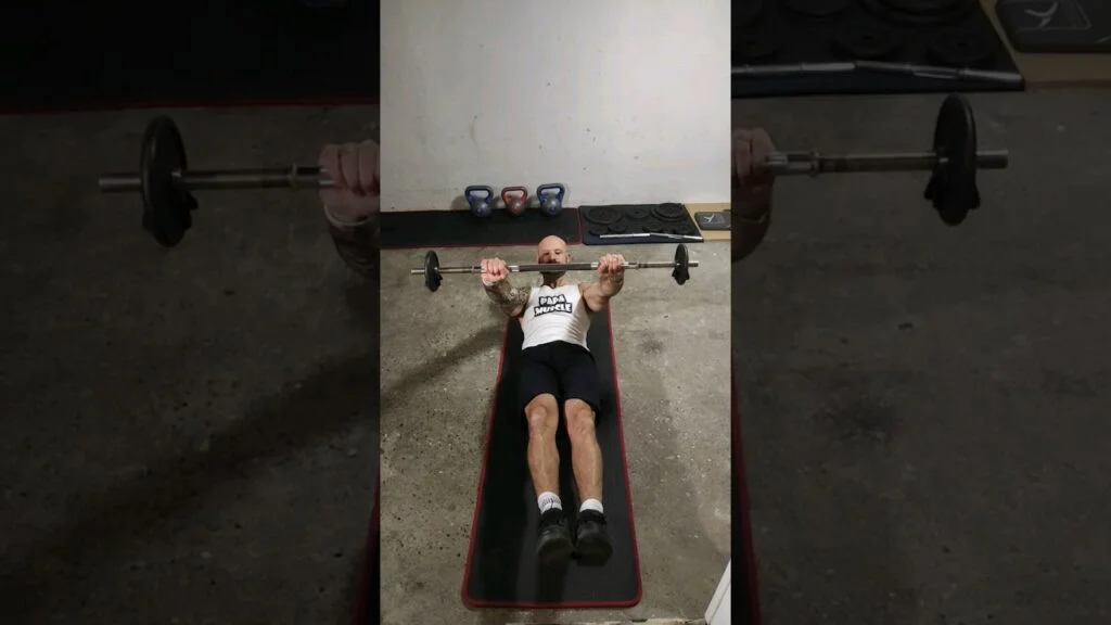 Hollow hold barre (barbell hollow hold)
