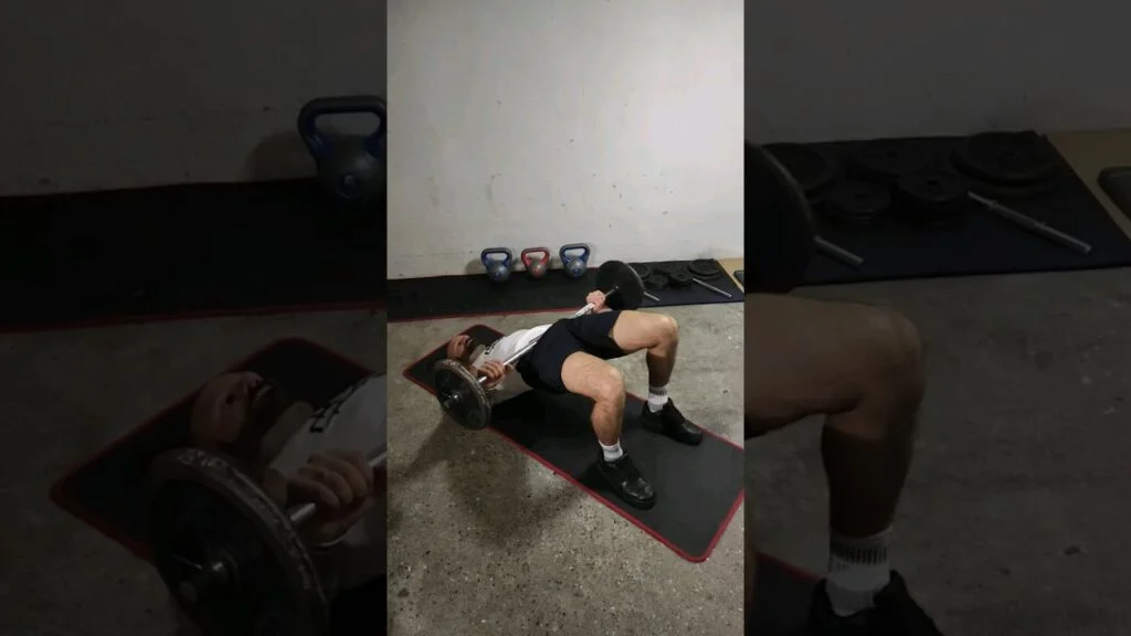 Relevé de bassin barre (barbell glute bridge)