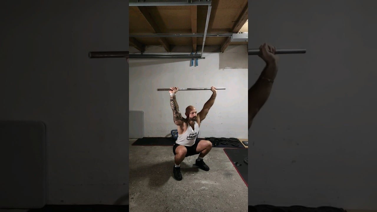Squat barre au dessus de la tête (barbell overhead squat)