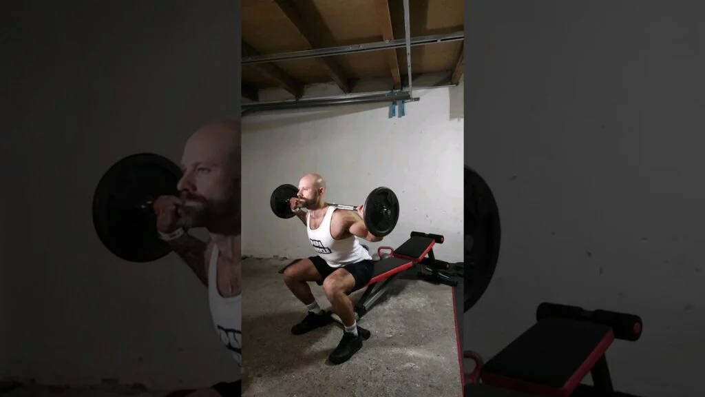 Squat sur banc barre (barbell bench squat)