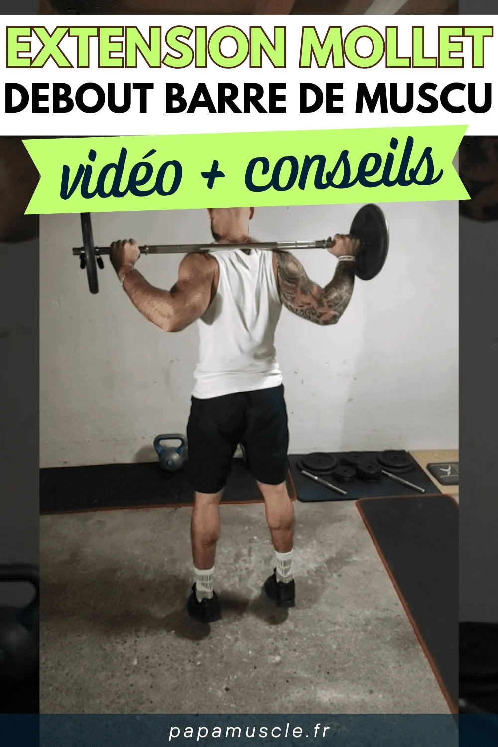 extension mollet debout barre