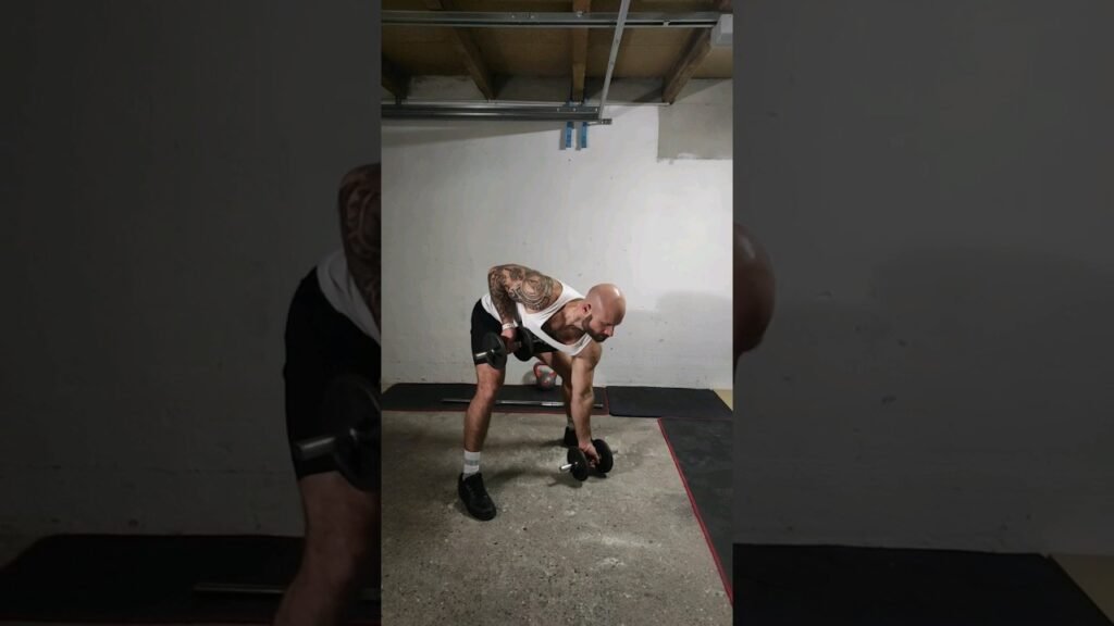 Rowing Pendlay haltère supination alterné (alternating underhand dumbbell Pendlay row)