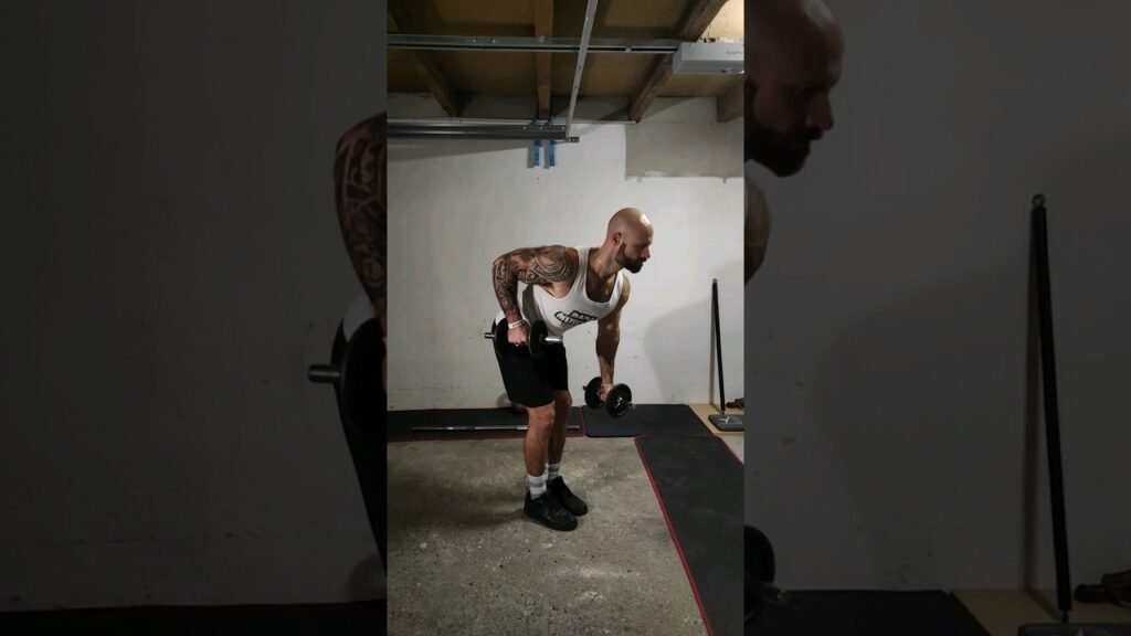 Rowing Yates haltère prise neutre alterné (alternating neutral grip dumbbell Yates row)