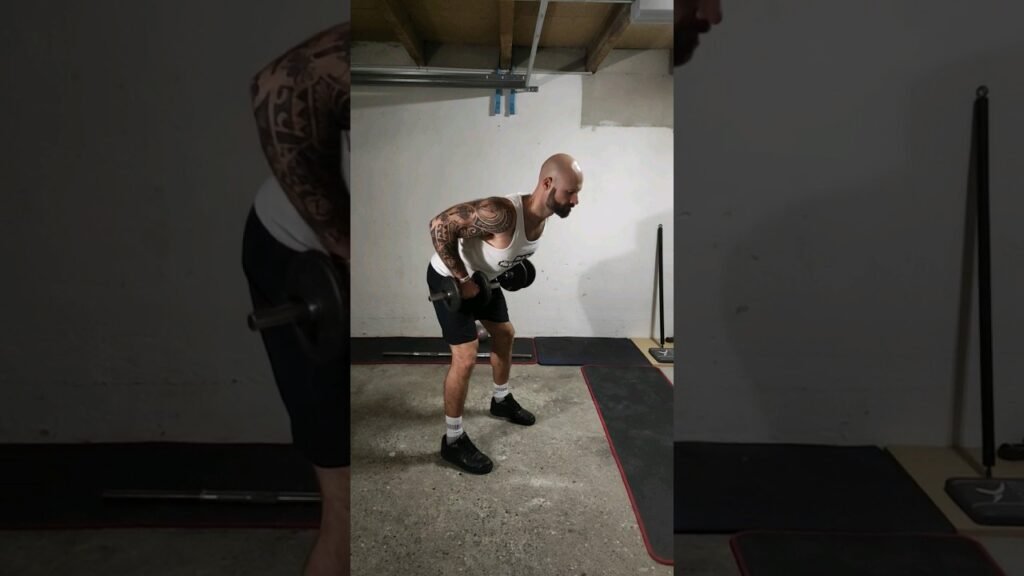 Rowing Yates haltère pronation (overhand dumbbell Yates row)