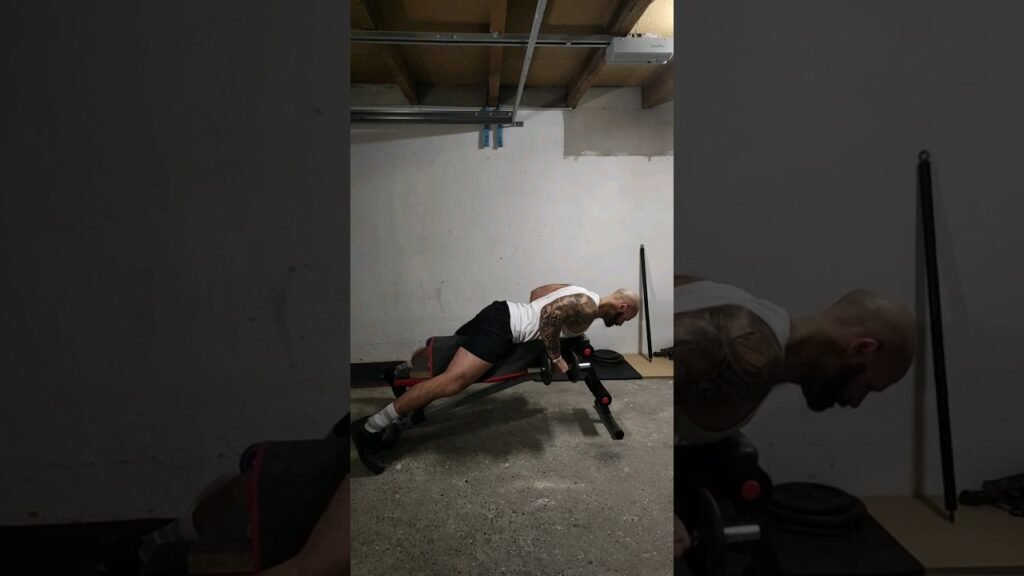 Rowing couché haltère prise neutre (neutral grip dumbbell seal row)