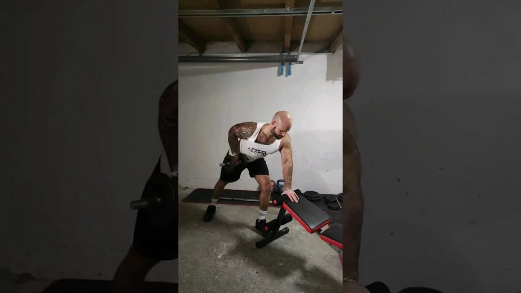 Rowing haltère à un bras avec rotation du poignet (one arm dumbbell row with wrist rotation)