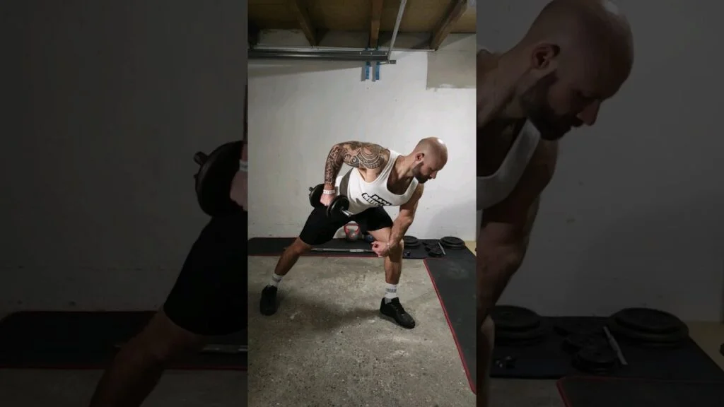 Rowing haltère à un bras sur genou (one arm dumbbell row on knee)