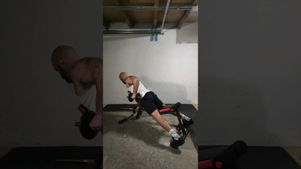 Rowing incliné haltère prise neutre alterné (alternating neutral grip incline dumbbell row)