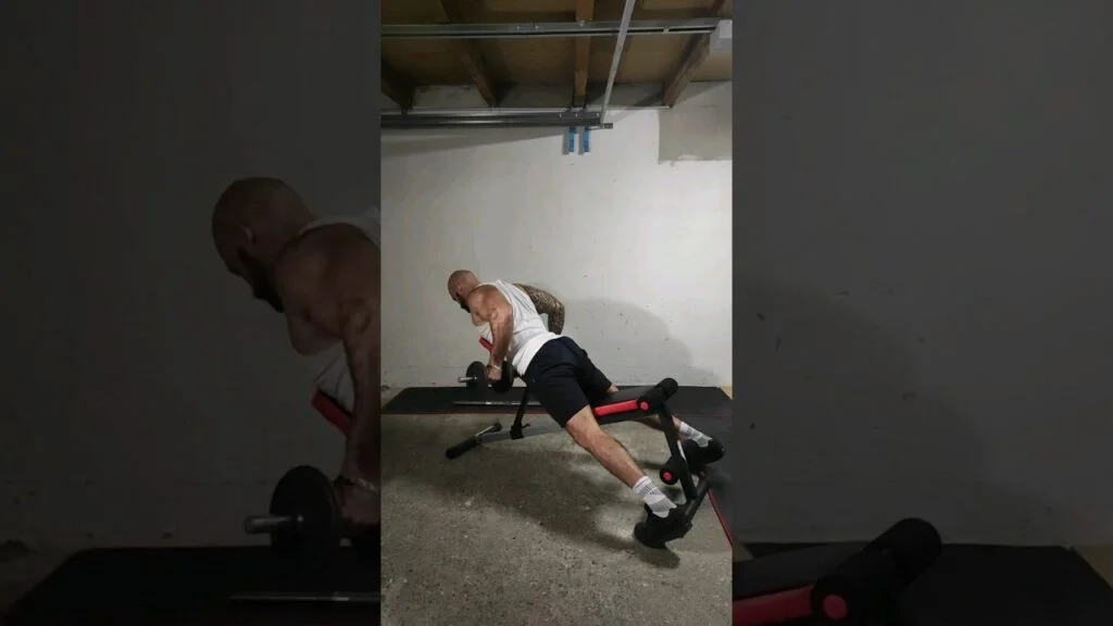 Rowing incliné haltère supination (underhand incline dumbbell row)