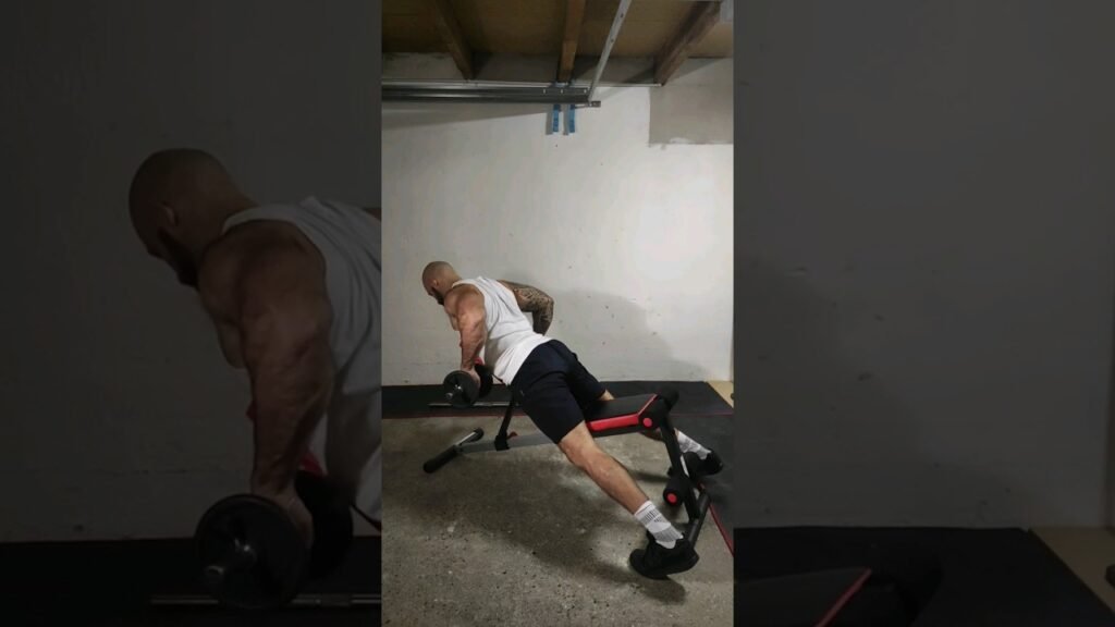 Rowing incliné haltère pronation (overhand incline dumbbell row)