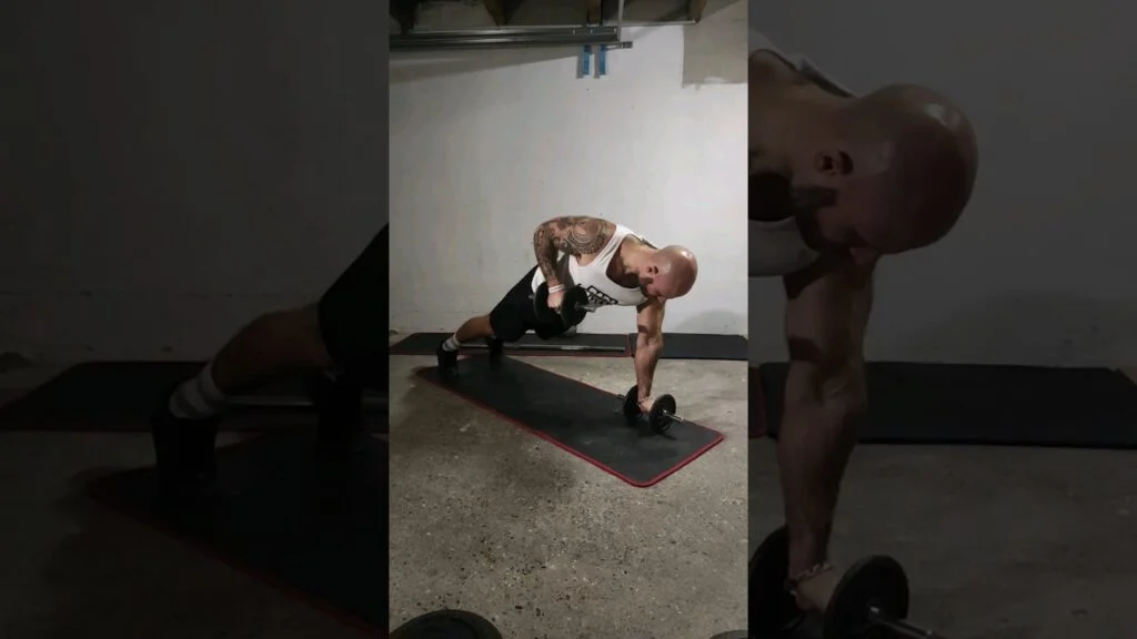 Rowing renégat haltère (dumbbell renegade row)