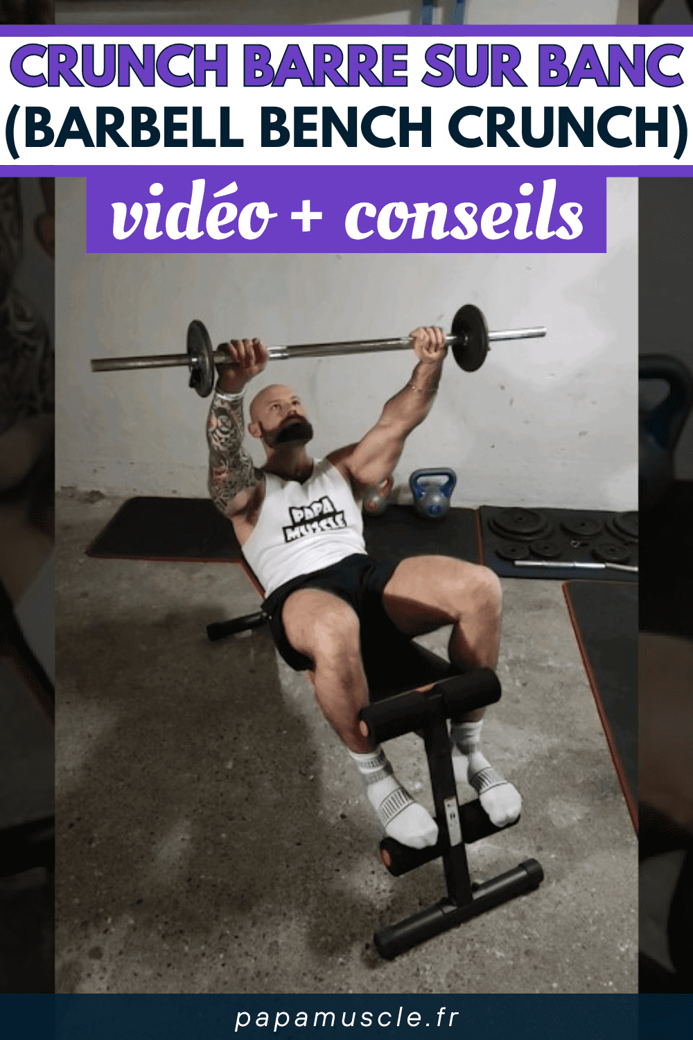 crunch barre sur banc