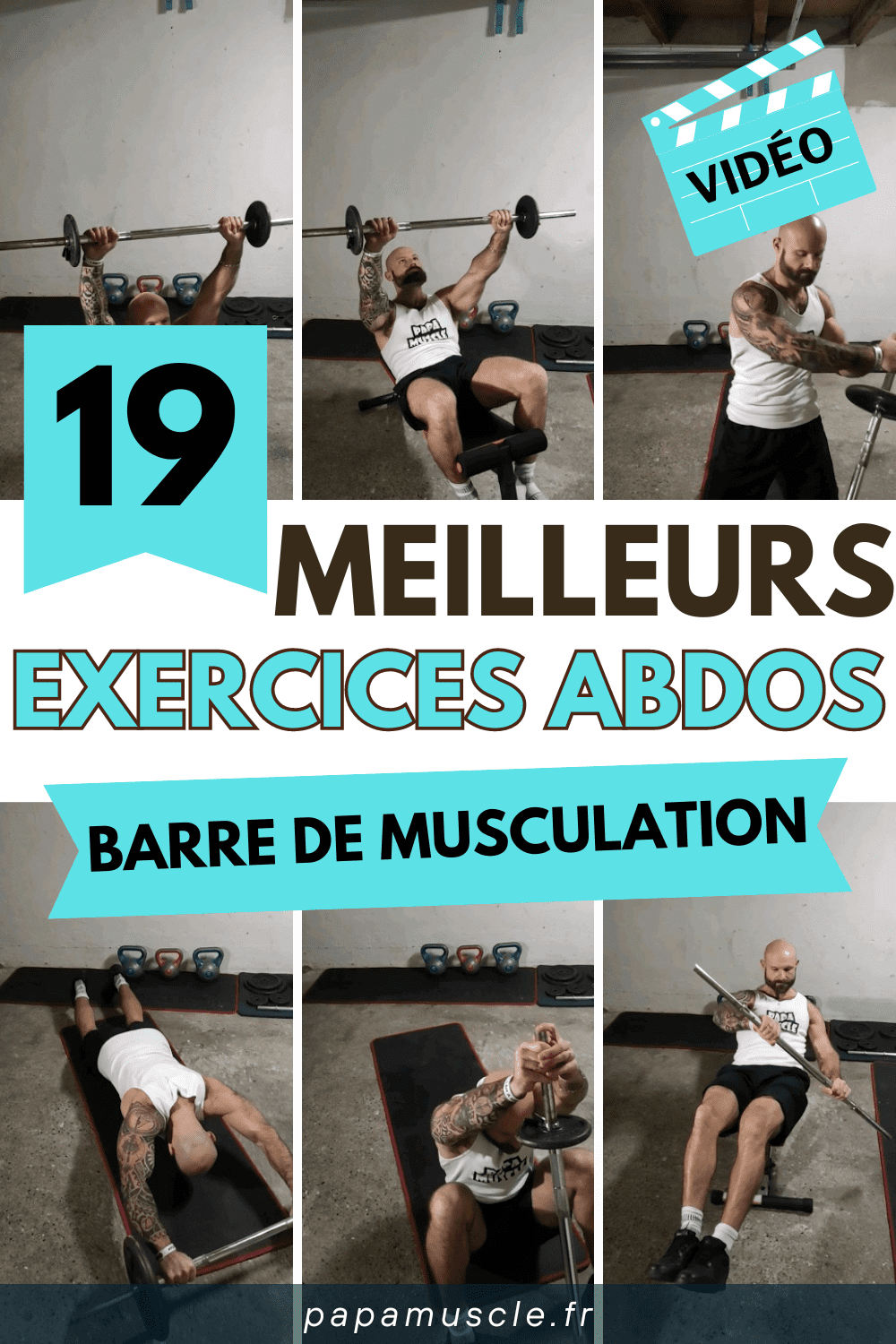 exercices abdos barre de musculation