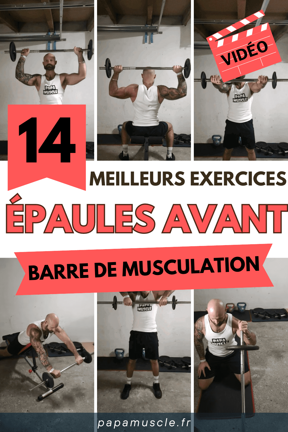 exercices épaules avant barre de musculation