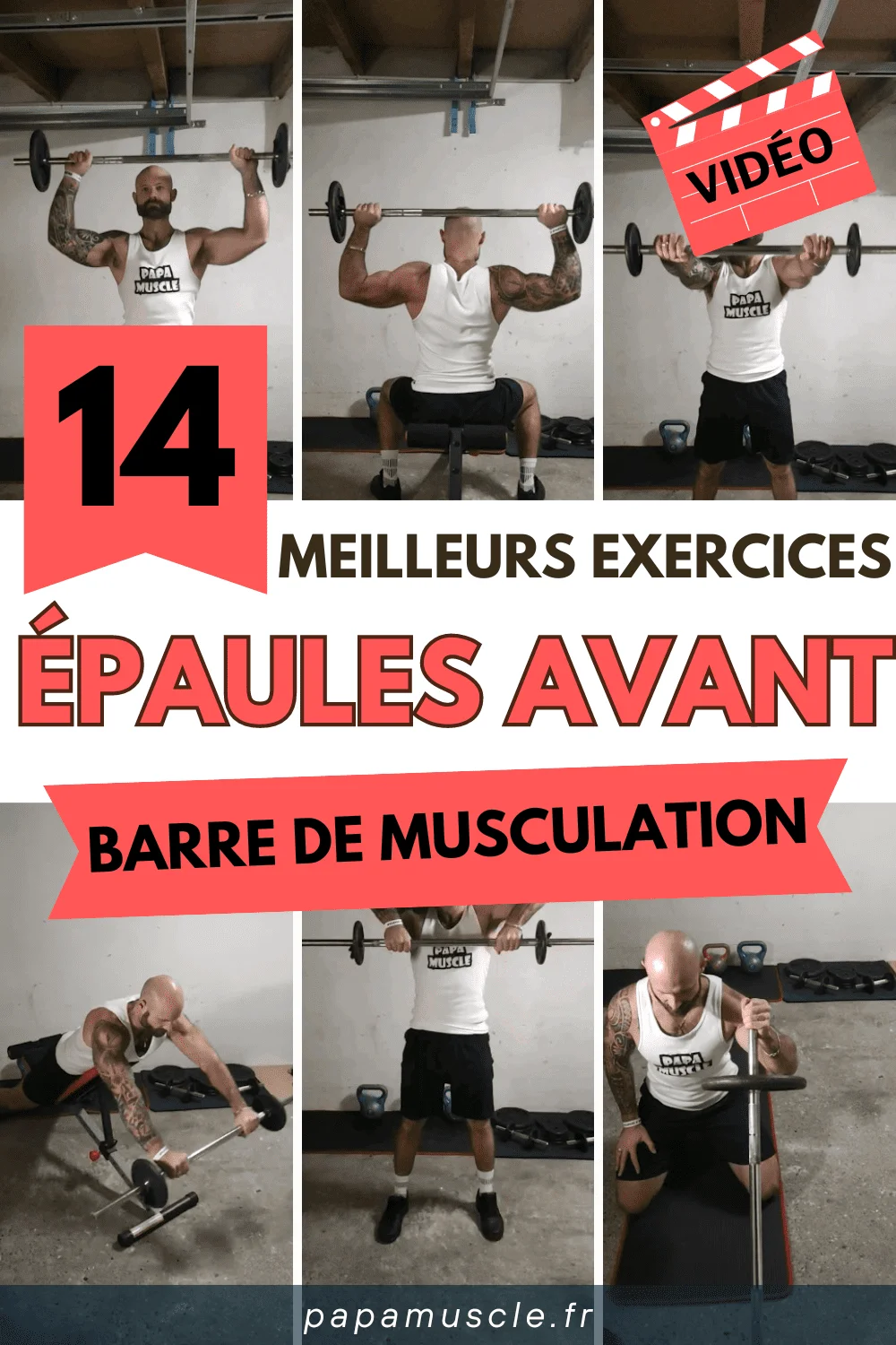 exercices épaules avant barre de musculation