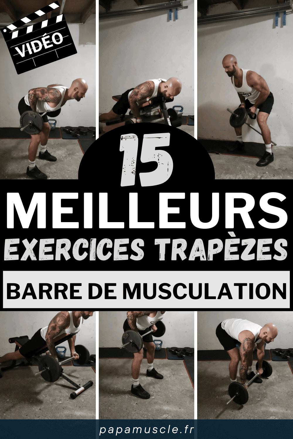 exercices trapèzes barre de musculation