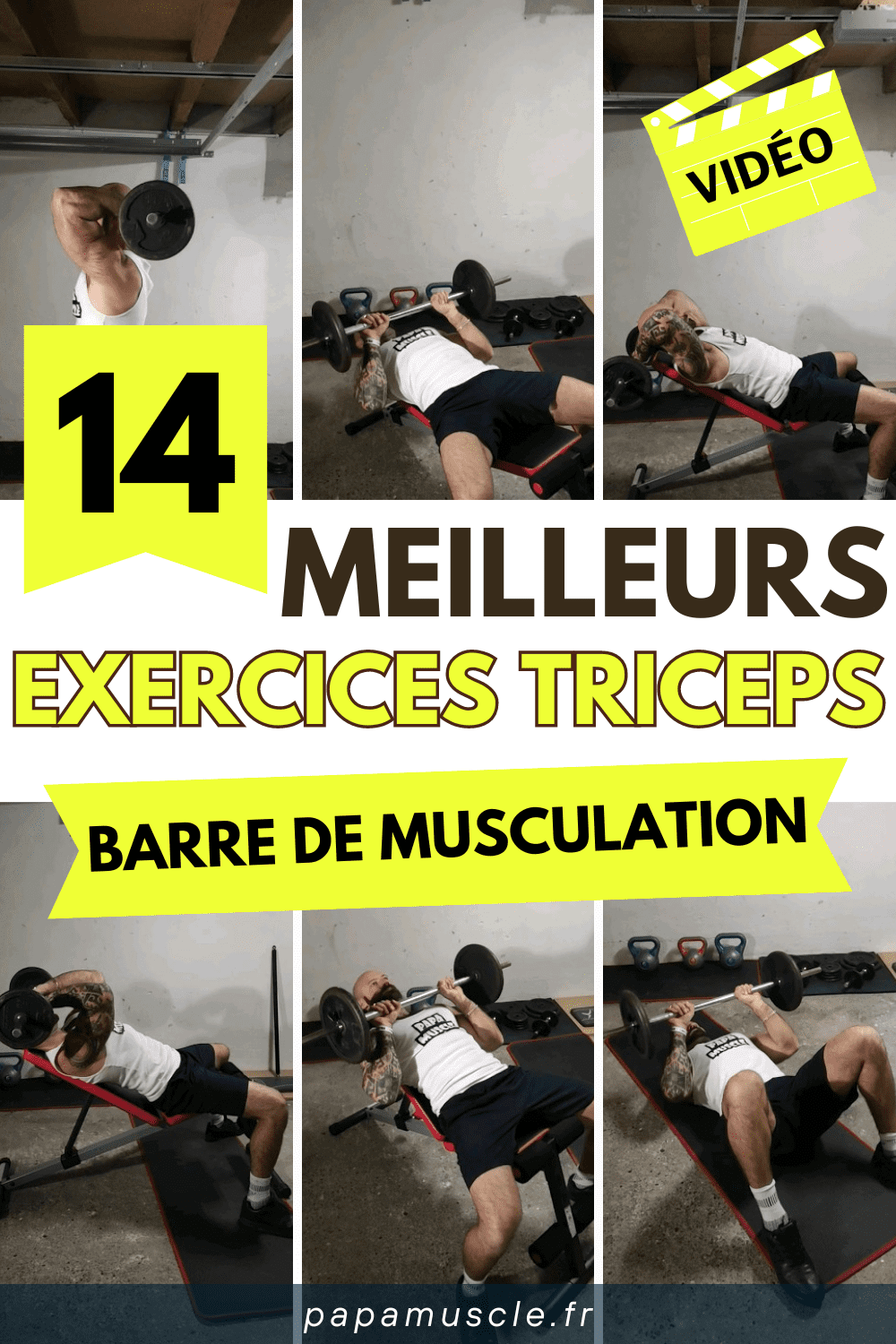 exercices triceps barre de musculation