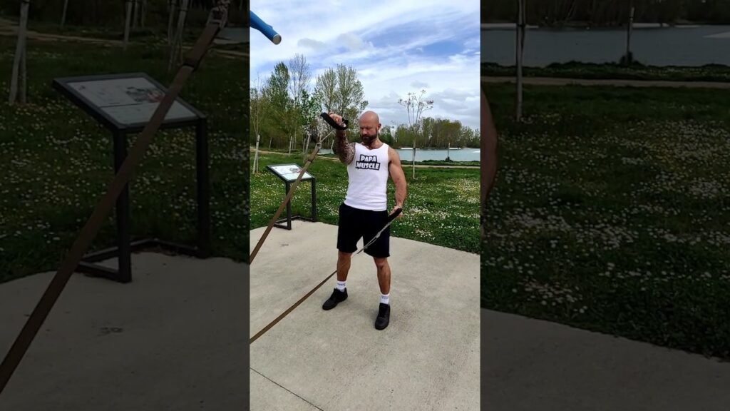 Élévation frontale TRX supination alterné (alternating underhand TRX front raise)