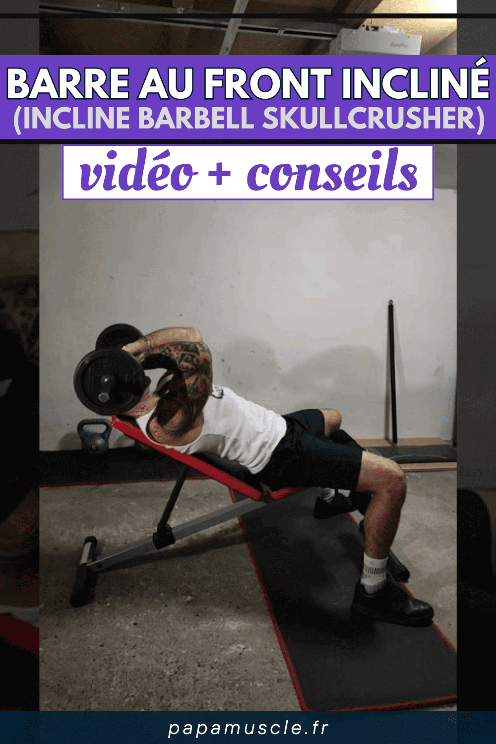 barre au front incliné