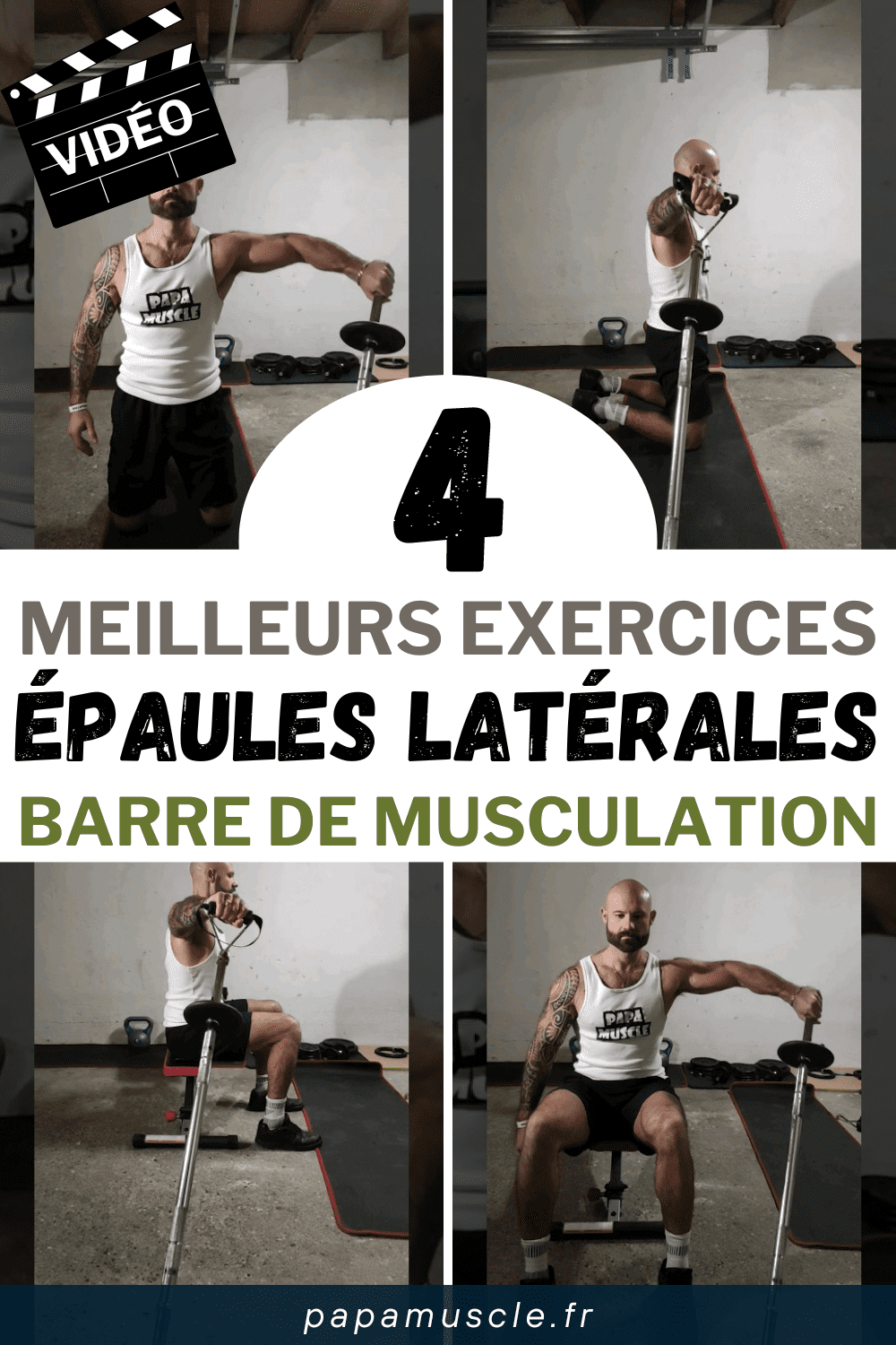 exercices épaules latérales barre de musculation
