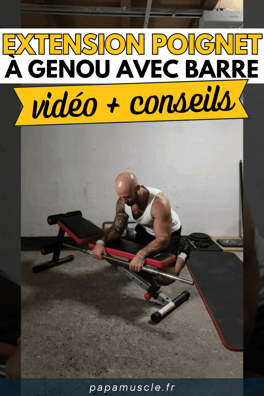 extension poignet à genou barre