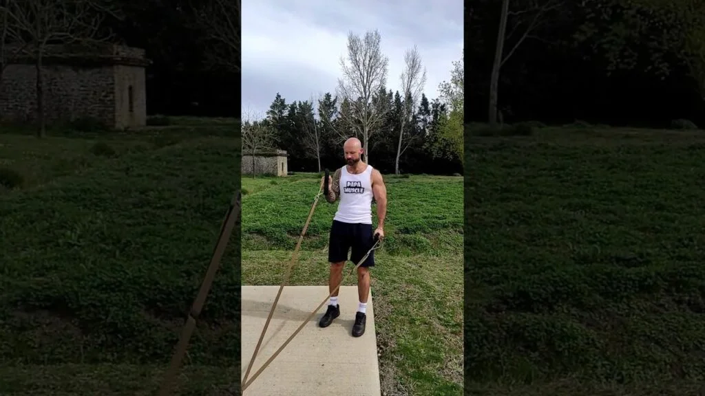 Curl biceps TRX prise marteau alterné (alternating TRX hammer curl)