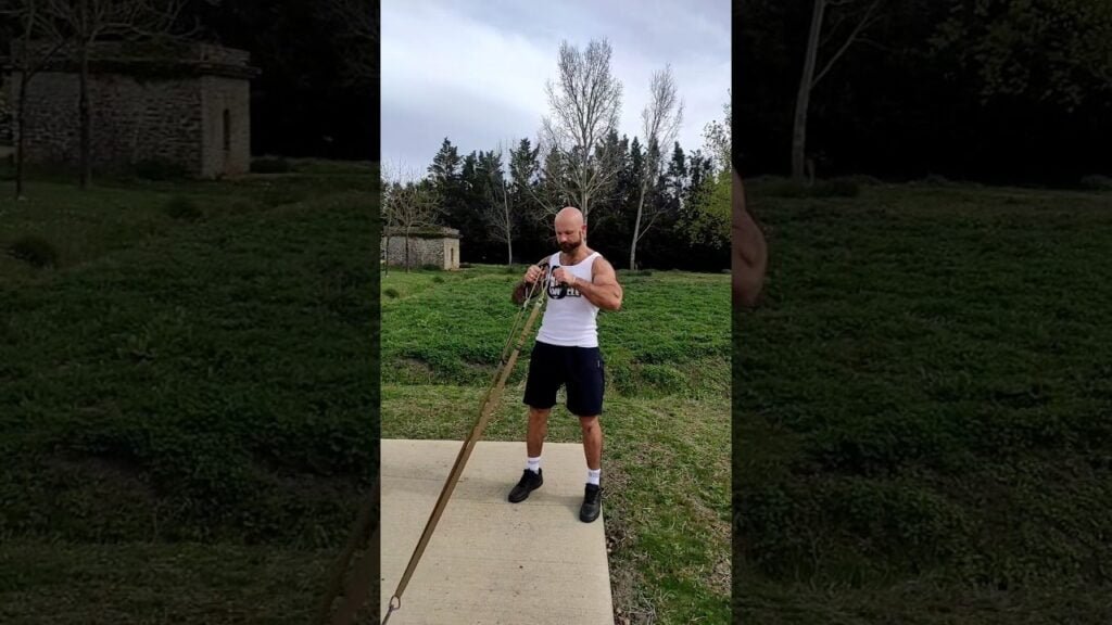 Curl biceps TRX prise marteau en travers (TRX cross body hammer curl)