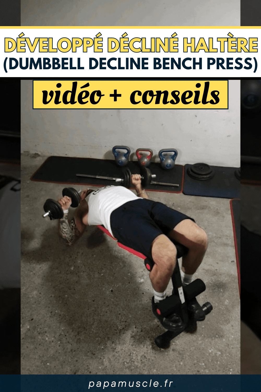 développé décliné haltère