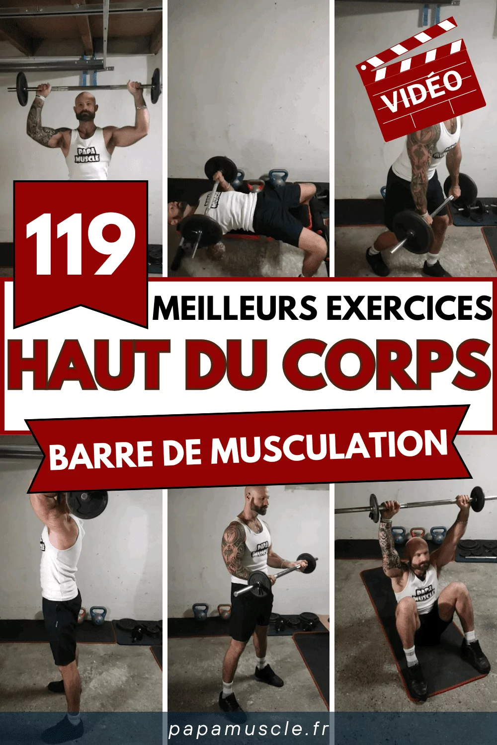 exercices haut du corps barre de musculation