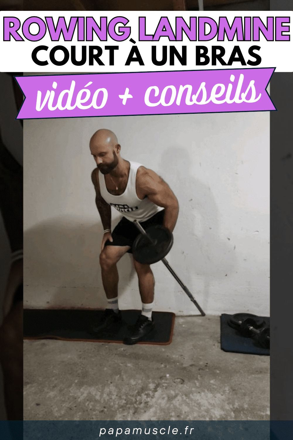 rowing landmine court à un bras