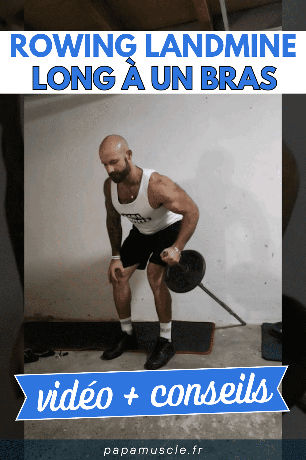 rowing landmine long à un bras