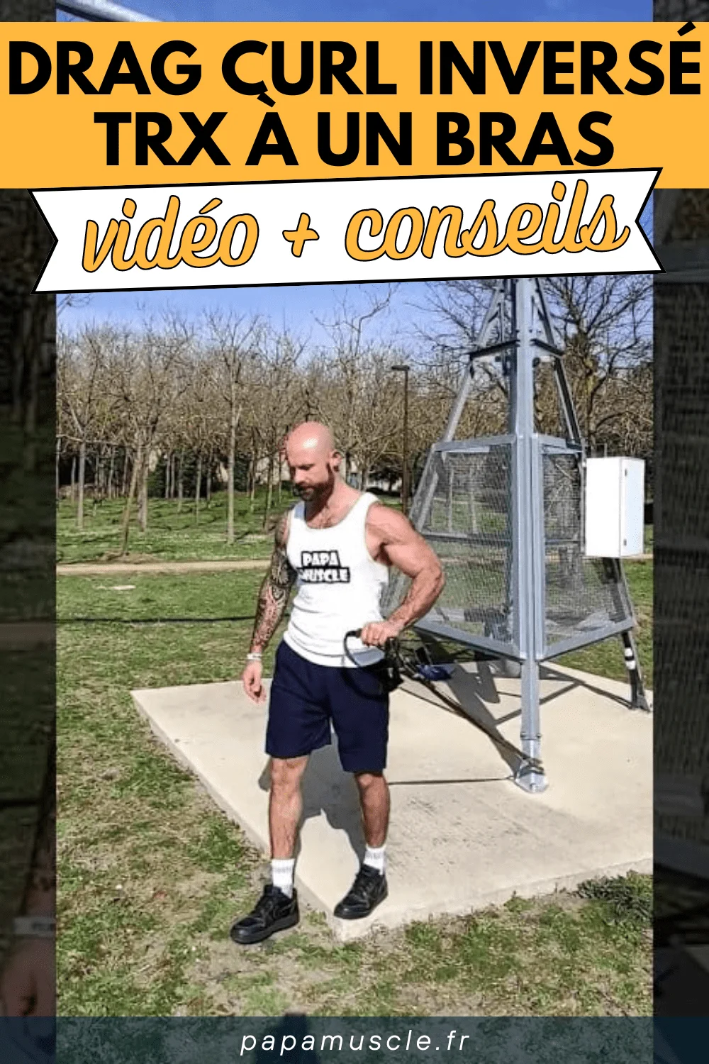 drag curl inversé TRX à un bras