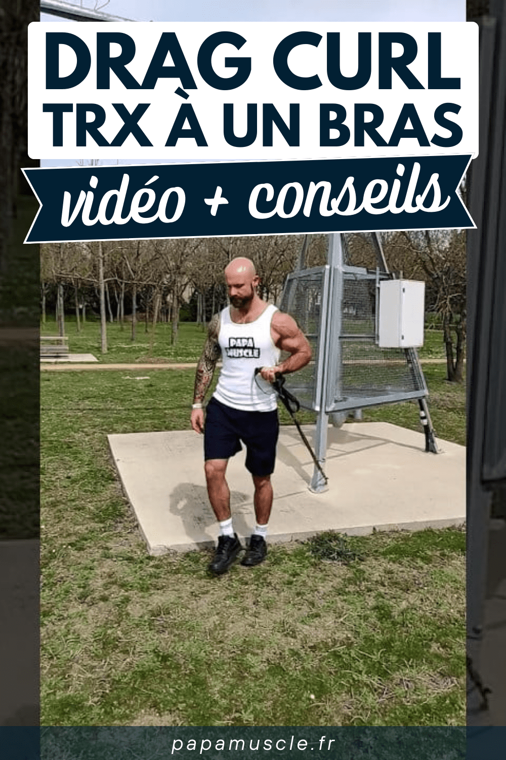drag curl TRX à un bras
