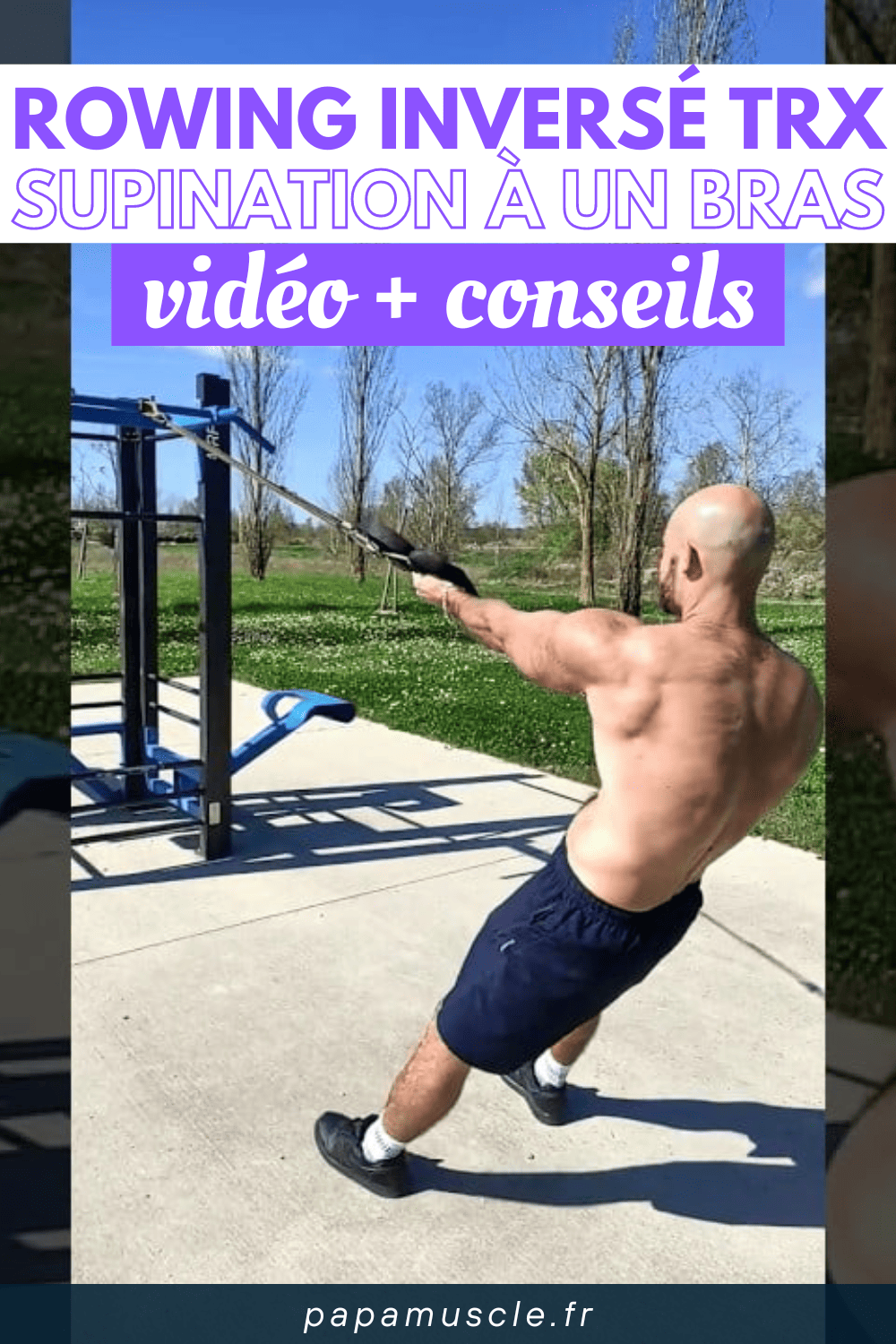 rowing inversé TRX supination à un bras