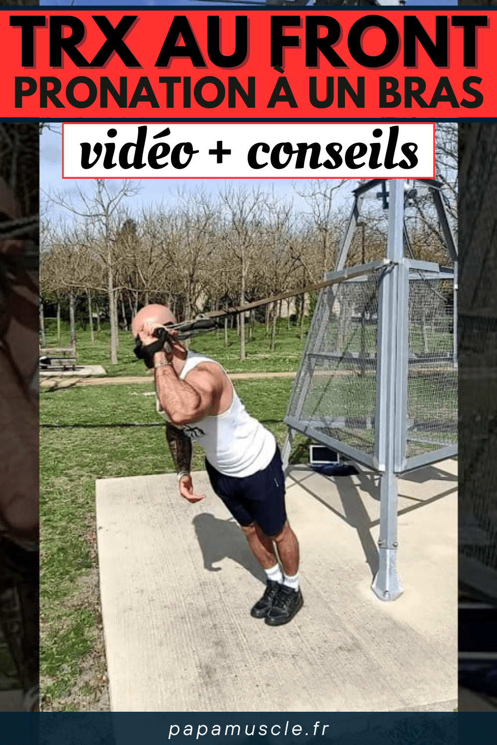 TRX au front pronation à un bras