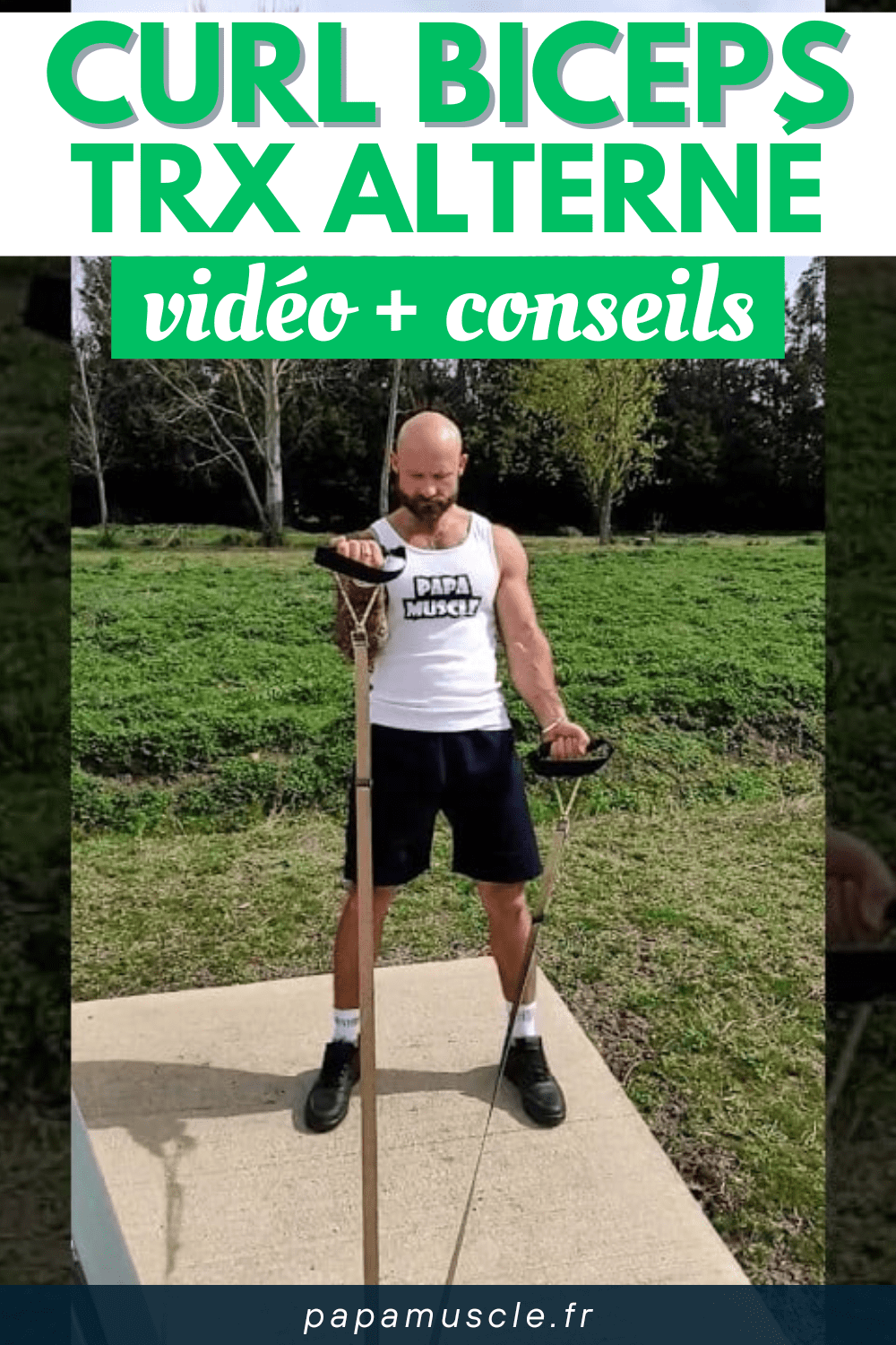 curl biceps TRX alterné