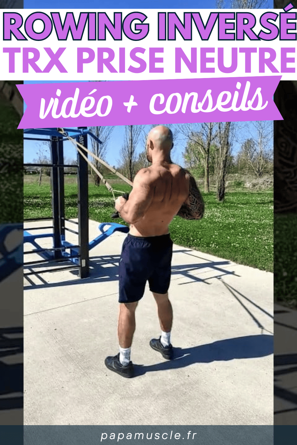 rowing inversé TRX prise neutre