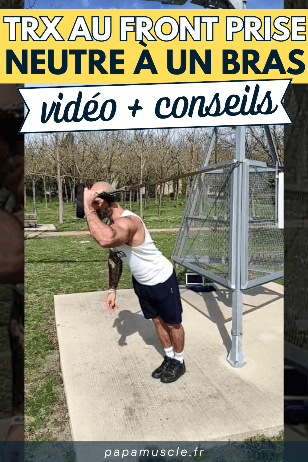 TRX au front prise neutre à un bras