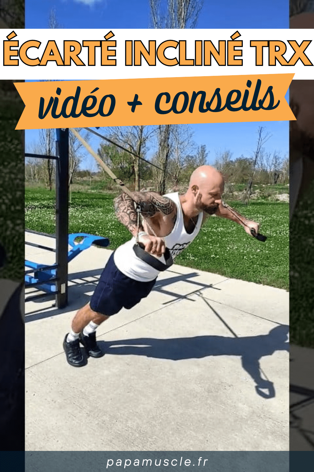 écarté incliné TRX