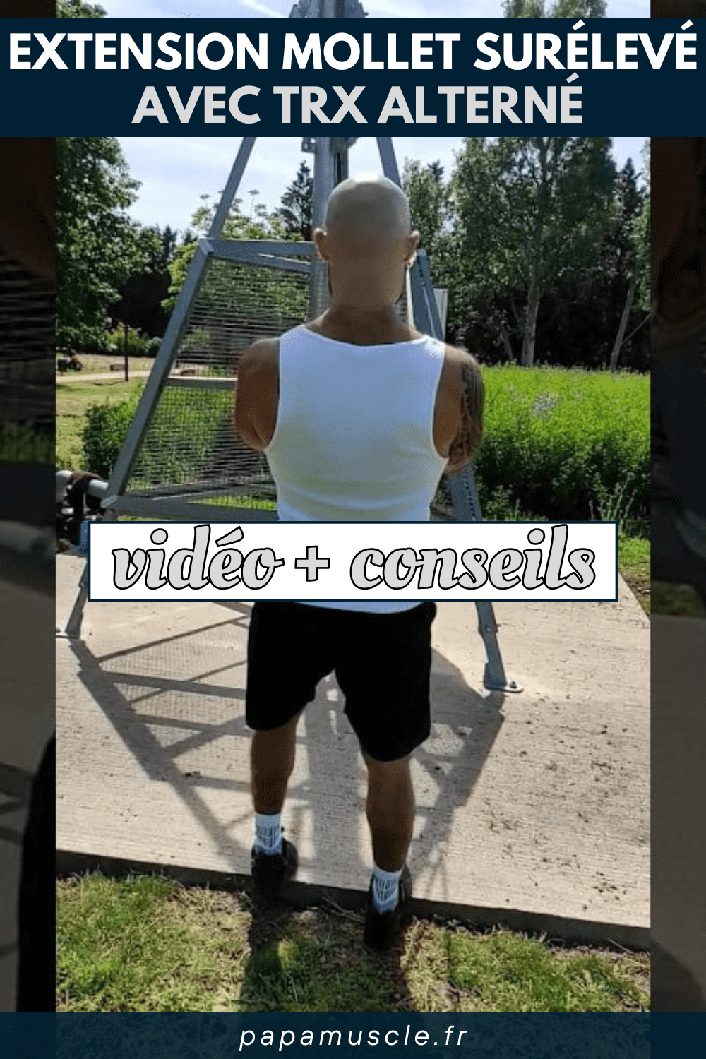 extension mollet surélevé TRX alterné