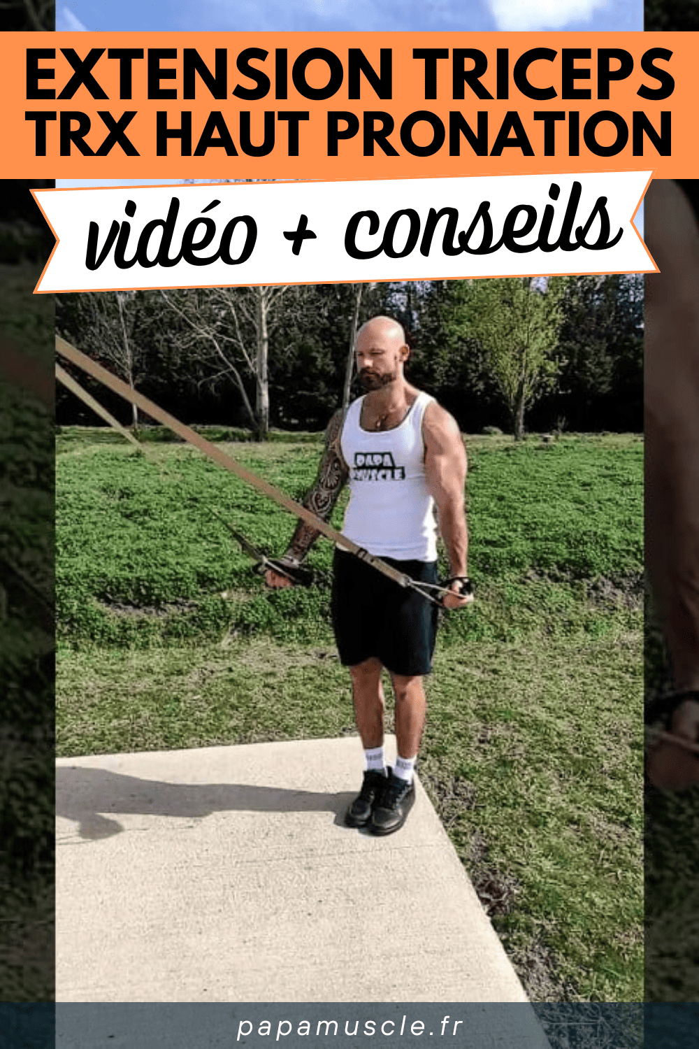 extension triceps TRX haut supination